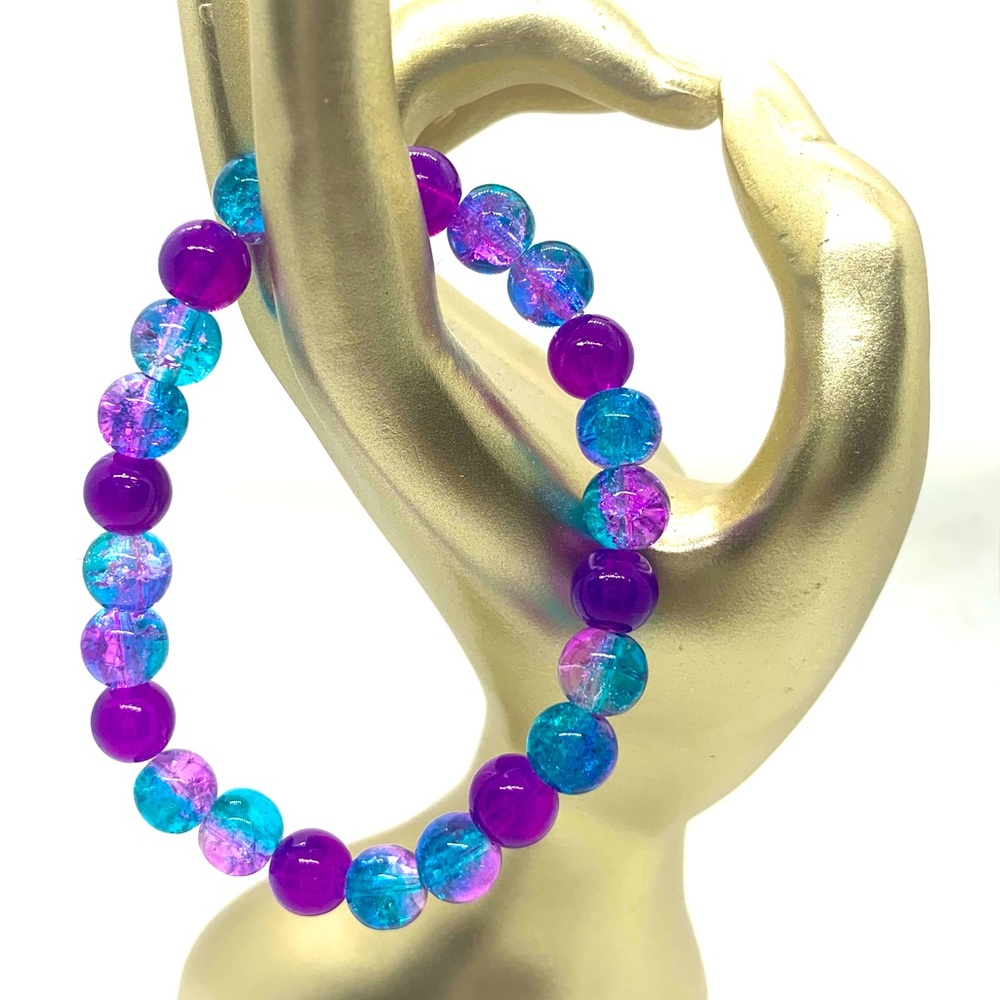 [Day Dreams] Stretchy Elastic Crackle Glass Beaded Bracelet